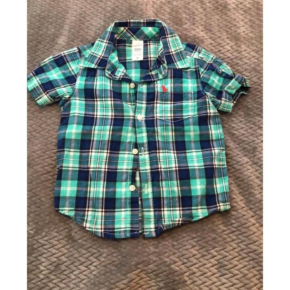 Toddler Button Up Plaid Shirt - size 24 months by Carters